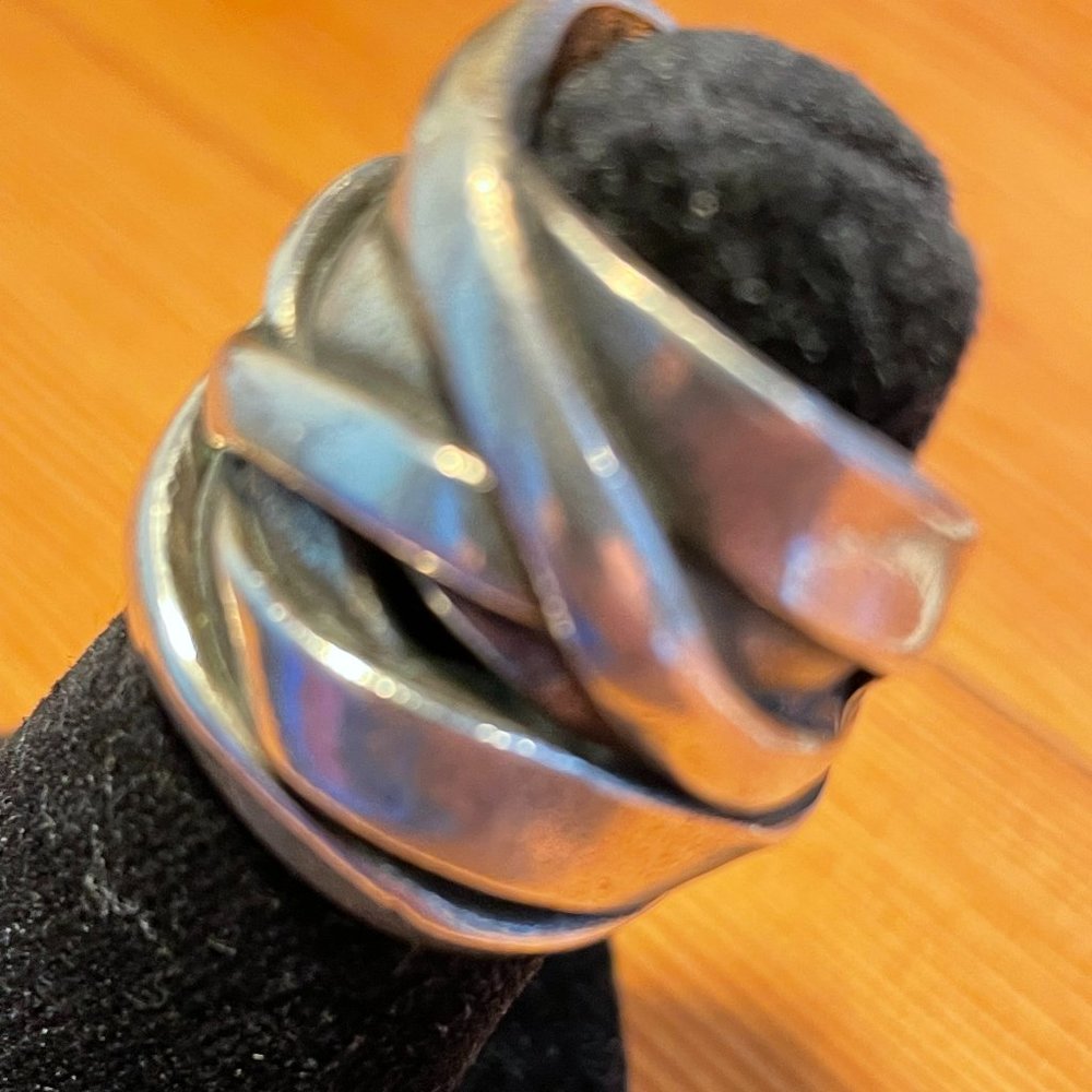 Handcrafted sterling silver "bandage" ring - Mexican modern - Picture 3 of 5